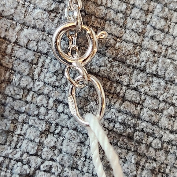 Sterling Silver Necklace With Mother Of Pearl Pendant Disc Nwt - Picture 8 of 12